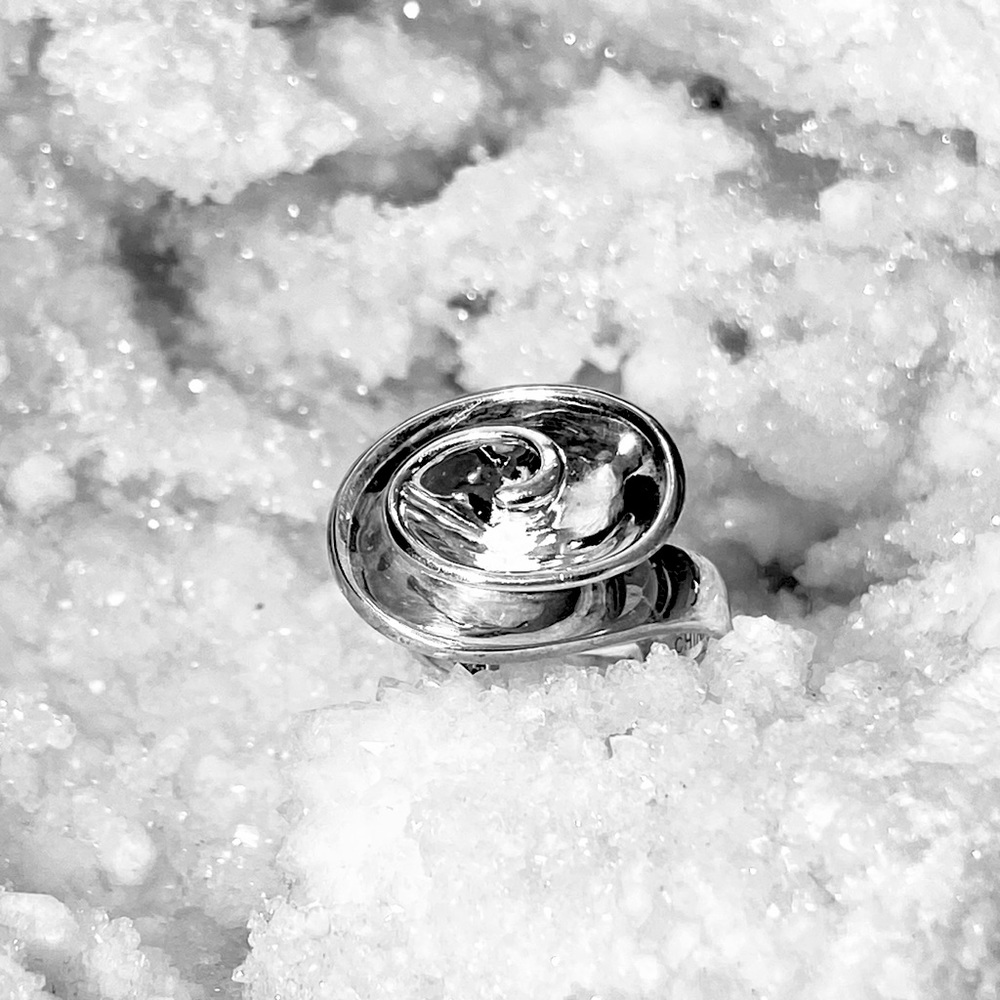 Sterling Silver Swirl Ring Sz 8